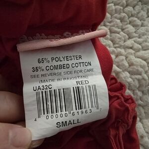 Red scrub pants, size small